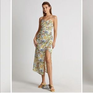 Sweetheart Renaissance Floral Midi Strap Dress